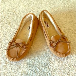 Brand new never worn brown suede moccasins